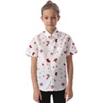 Christmas Xmas Holiday Pattern Background Kids  Short Sleeve Shirt