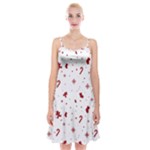 Christmas Xmas Holiday Pattern Background Spaghetti Strap Velvet Dress