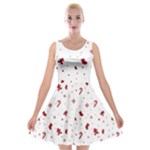 Christmas Xmas Holiday Pattern Background Velvet Skater Dress