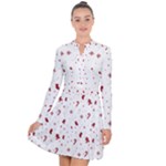 Christmas Xmas Holiday Pattern Background Long Sleeve Panel Dress