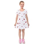 Christmas Xmas Holiday Pattern Background Kids  Short Sleeve Velvet Dress