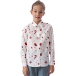 Christmas Xmas Holiday Pattern Background Kids  Long Sleeve Shirt