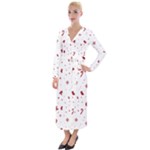 Christmas Xmas Holiday Pattern Background Velvet Maxi Wrap Dress