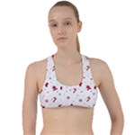 Christmas Xmas Holiday Pattern Background Criss Cross Racerback Sports Bra