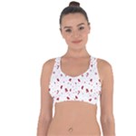 Christmas Xmas Holiday Pattern Background Cross String Back Sports Bra