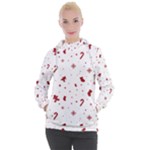 Christmas Xmas Holiday Pattern Background Women s Hooded Pullover