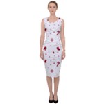 Christmas Xmas Holiday Pattern Background Sleeveless Pencil Dress