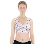 Christmas Xmas Holiday Pattern Background Sports Bra With Pocket