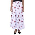 Christmas Xmas Holiday Pattern Background Flared Maxi Skirt