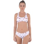 Christmas Xmas Holiday Pattern Background Criss Cross Bikini Set