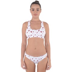 Christmas Xmas Holiday Pattern Background Cross Back Hipster Bikini Set from ArtsNow.com