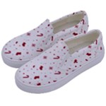 Christmas Xmas Holiday Pattern Background Kids  Canvas Slip Ons