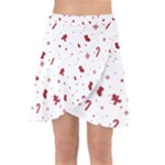 Christmas Xmas Holiday Pattern Background Wrap Front Skirt