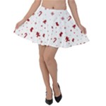 Christmas Xmas Holiday Pattern Background Velvet Skater Skirt