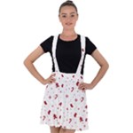 Christmas Xmas Holiday Pattern Background Velvet Suspender Skater Skirt