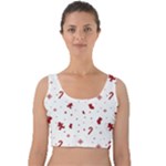 Christmas Xmas Holiday Pattern Background Velvet Crop Top