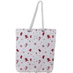 Christmas Xmas Holiday Pattern Background Full Print Rope Handle Tote (Large)