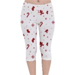 Christmas Xmas Holiday Pattern Background Velvet Capri Leggings 