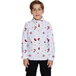 Christmas Xmas Holiday Pattern Background Kids  High Neck Windbreaker