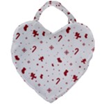 Christmas Xmas Holiday Pattern Background Giant Heart Shaped Tote