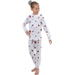 Christmas Xmas Holiday Pattern Background Kids  Long Sleeve Set 