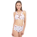 Christmas Xmas Holiday Pattern Background Cage Up Bikini Set