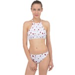 Christmas Xmas Holiday Pattern Background Halter Bikini Set