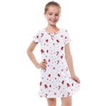 Christmas Xmas Holiday Pattern Background Kids  Cross Web Dress