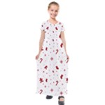 Christmas Xmas Holiday Pattern Background Kids  Short Sleeve Maxi Dress