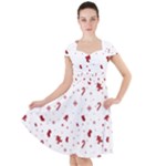 Christmas Xmas Holiday Pattern Background Cap Sleeve Midi Dress