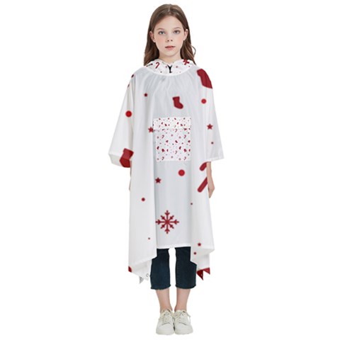 Christmas Xmas Holiday Pattern Background Kids  Hooded Rain Ponchos from ArtsNow.com