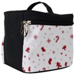 Christmas Xmas Holiday Pattern Background Make Up Travel Bag (Big)