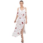 Christmas Xmas Holiday Pattern Background Maxi Chiffon Cover Up Dress