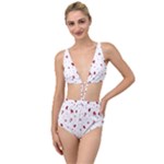 Christmas Xmas Holiday Pattern Background Tied Up Two Piece Swimsuit