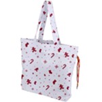 Christmas Xmas Holiday Pattern Background Drawstring Tote Bag