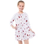 Christmas Xmas Holiday Pattern Background Kids  Quarter Sleeve Shirt Dress