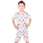 Christmas Xmas Holiday Pattern Background Kids  T-Shirt and Shorts Set