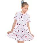 Christmas Xmas Holiday Pattern Background Kids  Short Sleeve Shirt Dress