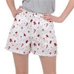 Christmas Xmas Holiday Pattern Background Women s Ripstop Shorts