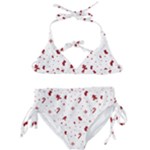 Christmas Xmas Holiday Pattern Background Kids  Classic Bikini Set