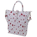 Christmas Xmas Holiday Pattern Background Buckle Top Tote Bag