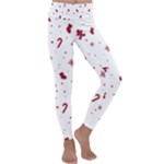 Christmas Xmas Holiday Pattern Background Kids  Lightweight Velour Classic Yoga Leggings