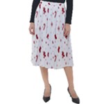 Christmas Xmas Holiday Pattern Background Classic Velour Midi Skirt 