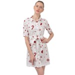 Christmas Xmas Holiday Pattern Background Belted Shirt Dress