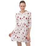 Christmas Xmas Holiday Pattern Background Mini Skater Shirt Dress