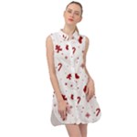 Christmas Xmas Holiday Pattern Background Sleeveless Shirt Dress