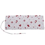 Christmas Xmas Holiday Pattern Background Roll Up Canvas Pencil Holder (S)