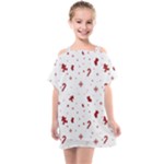 Christmas Xmas Holiday Pattern Background Kids  One Piece Chiffon Dress