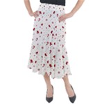 Christmas Xmas Holiday Pattern Background Midi Mermaid Skirt