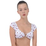 Christmas Xmas Holiday Pattern Background Cap Sleeve Ring Bikini Top